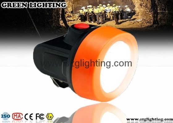 Turuncu 6000lux LED Madencilik Işığı Güçlü Parlaklık LED Madencilik Far 2.8Ah Pil