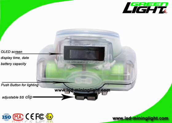 OLED Ekran USB Şarj Cihazı ile 232 Lum LED Madencilik Kapağı Lambası Anti Patlama