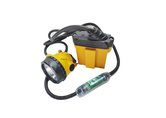 25000lux Led Madenci Güvenlik Başlık Lambası 10.4Ah Şarj Edilebilir SAMSUNG Pil Madenci Başlık Lambası Yanıp Sönen Uyarı Işığı ile