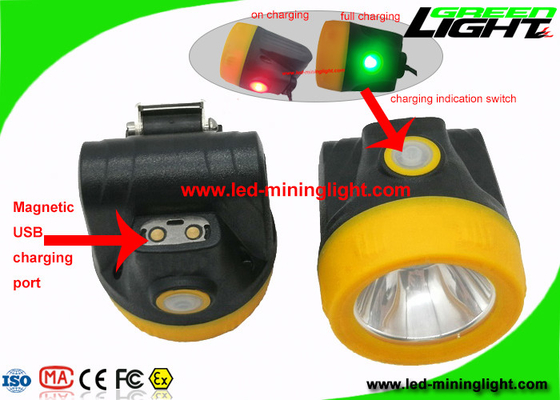 USB Şarj Cihazı 170g Hafif Ağırlıklı 10000 Lux Yeraltı LED Kömür Madenciliği Işıkları