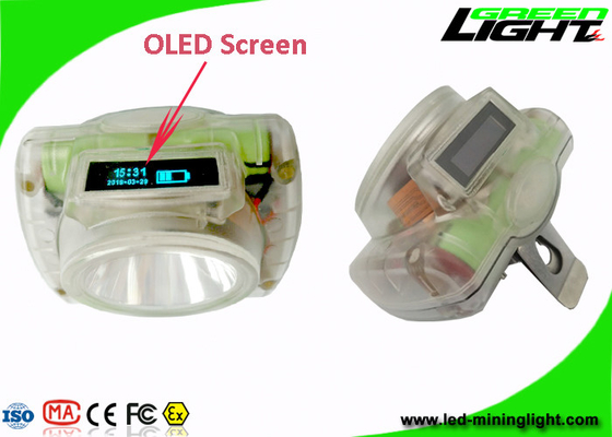 OLED Ekran Akülü Kapak Lambası, 13000Lux Led Madencilik Far 6.2Ah Pil IP 68