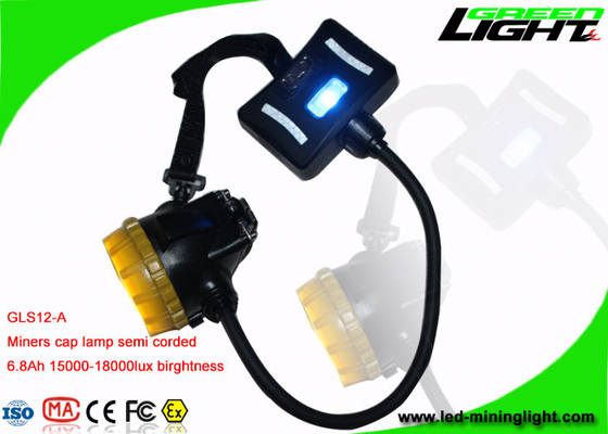 Yarı Kablolu Kömür Madencisi Sabit Şapka Işığı 6.8Ah Li - 2 SMD Yedek Işıklı İyon Pil