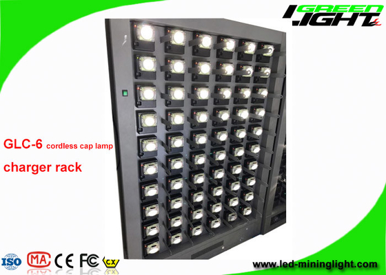 GLC-6 Tek Taraflı 60 Adet Akülü LED Madenciler Kapaklı Lamba Şarj İstasyonu 110V-240V
