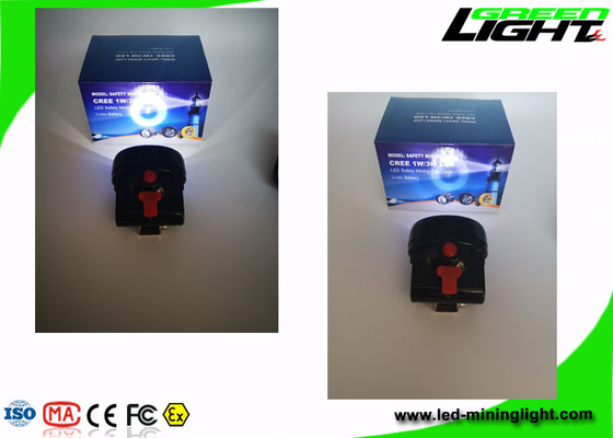 4000lux Su Geçirmez Akülü Madencilik Kapağı Lambası 1 Watt Şarj Edilebilir 2.8Ah Pil Kapasitesi Mini Madenci Far