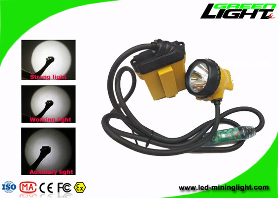 25000Lux Led El Feneri Kablolu Madencilik Cap Lambası Su Geçirmez Cree Ip68 GLC12-A