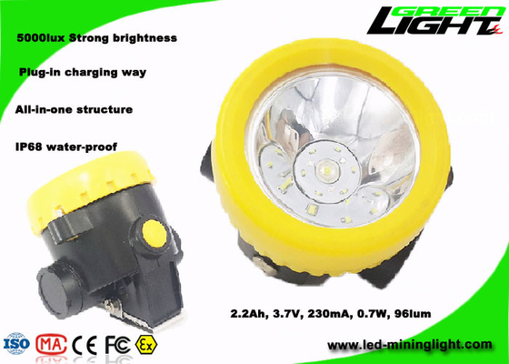 230mA 4000lux Akülü Led Madencilik Lambası Yeraltı 96lum