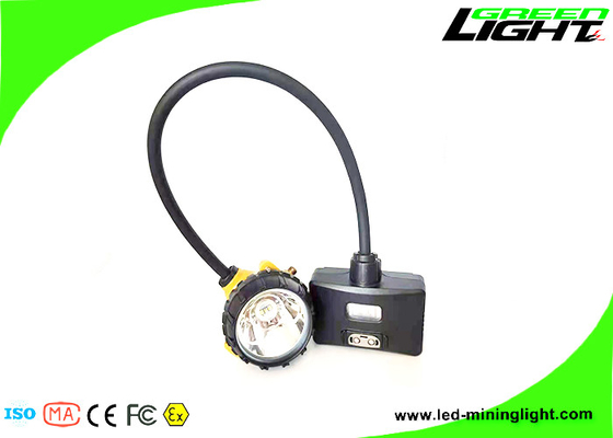 221lum 15000Lux Kablolu Madencilik Kap Lambası 6.8Ah Panasonic Pil İki Şarj Yolu Madencilik için Led Yanıp Sönen Işık Far