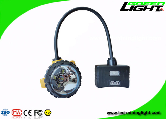 IP 68 Su Geçirmez Kablolu Madencilik Kep Lambası 221lum 15000Lux 6.8Ah Arka Uyarı Işıklı Panasonic Pil Madenci Farı