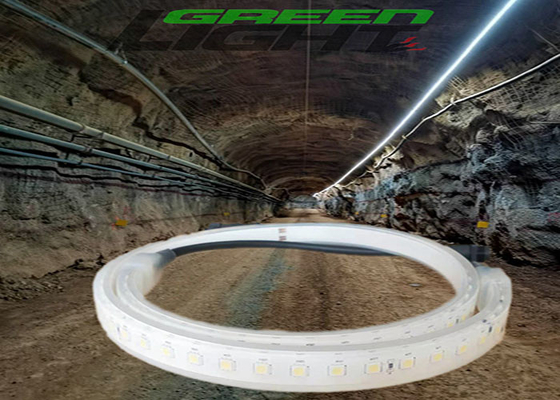 SMD5050 30 W LED Esnek Şerit Işıklar IP68 Su Geçirmez DC24V 2160lum/M ATEX Tünel Yeraltı Madencilik Dış Mekan