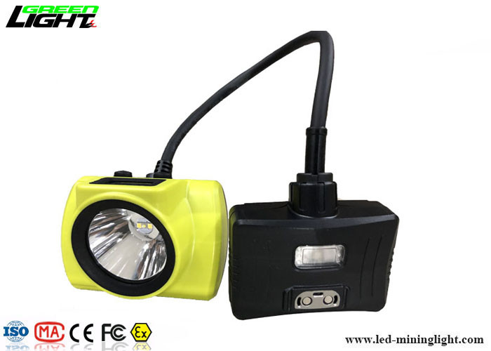 Uyarı Işığı ile Yarı Kablolu LED Madencilik Kapağı Lambası 18000lux 3.7V Hafif