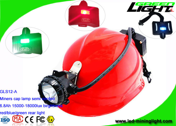 Yarı Kablolu Kömür Madencisi Sabit Şapka Işığı 6.8Ah Li - 2 SMD Yedek Işıklı İyon Pil