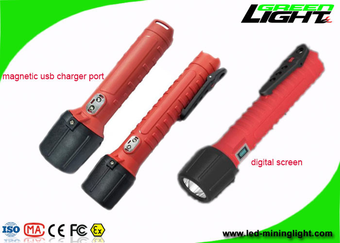 1300Lum LED El Feneri Meşalesi USB Şarj Edilebilir Dijital Ekran IP68 Açık Hava için Anti Patlayıcı Led Meşale